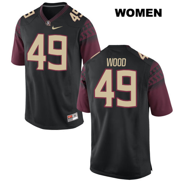 Women's NCAA Nike Florida State Seminoles #49 Cedric Wood College Black Stitched Authentic Football Jersey AAK8269BT